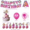 38pcs Barbie Birthday Party Supplies Includes Balloons, Banner, Cake Toppers