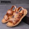 Мужские сандалии, летние корейские модные нескользящие дышащие сандалии двойного назначения и тапочки, мужская пляжная обувь на толстой подошве