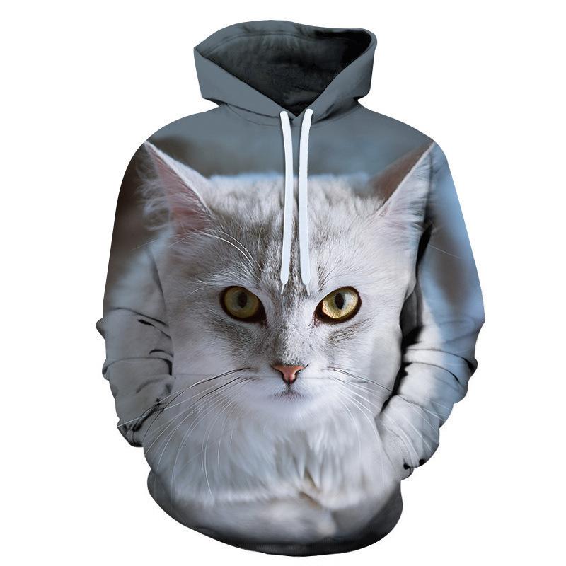 New Fashion Cat Hoodies 3D Animal Cat Printed Hoodie Casual Men Women Hooded Pullovers