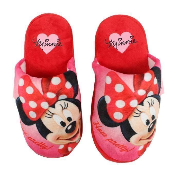 Pantoufle - DISNEY - MIN23-5404 + MIN23-4092 - Confortable et douce - Rouge