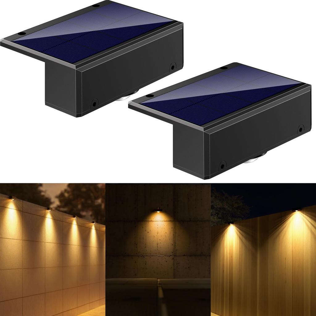NFESOLAR Солнечный светильник для входа, Наружный охранный светодиодный садовый светильник с широким лучом освещения, Водонепроницаемый IP65, Автоматическое мигание, Теплый белый свет,