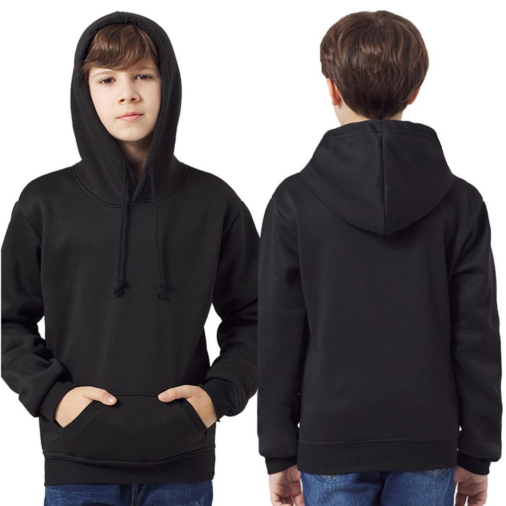 Fashion Child Kids Solid Color Long Sleeve Hoodie Pullover Sweatershirt Tops