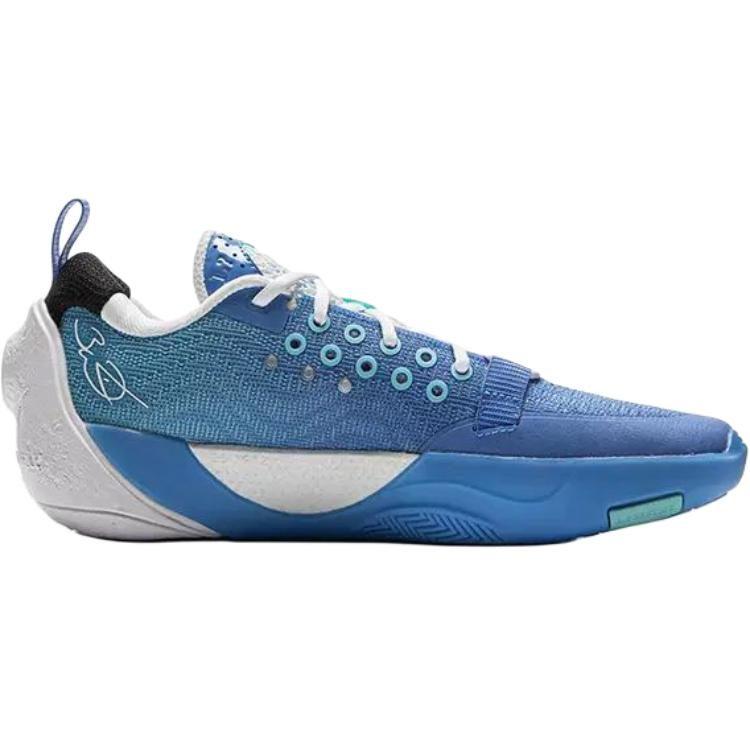 Li Ning YOUNG All City 12 V2 Нескользящие Низкие Баскетбольные Кроссовки Бирюзово-синие Подростковые YKBV048-1