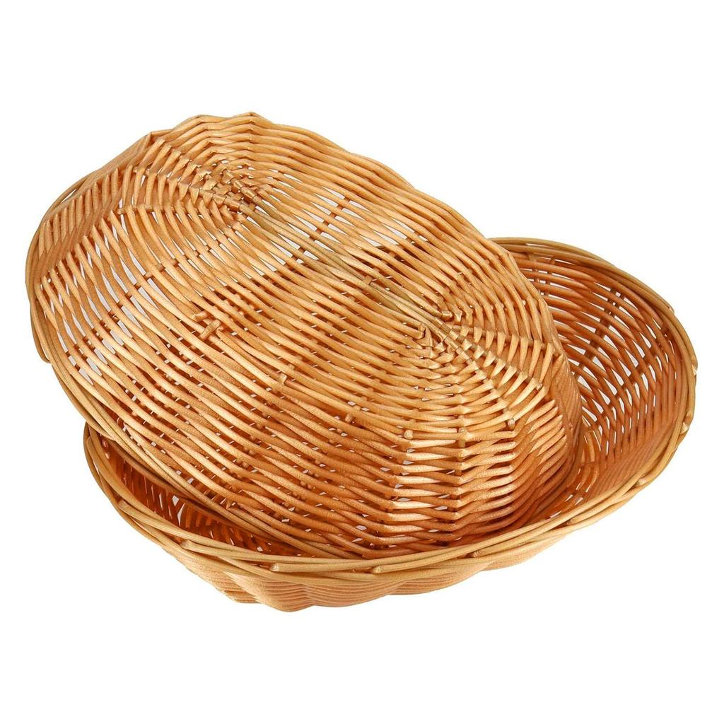10 штук Плетеные хлебные корзины Корзины для подачи еды Портативная плетеная корзина для фруктов в деревенском стиле для кафе, дома, пикника, столовой, на открытом воздухе