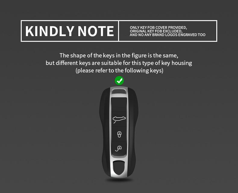 Porsche Key Shell: Compatible with 718, Cayenne, 911, Macan, Panamera Models