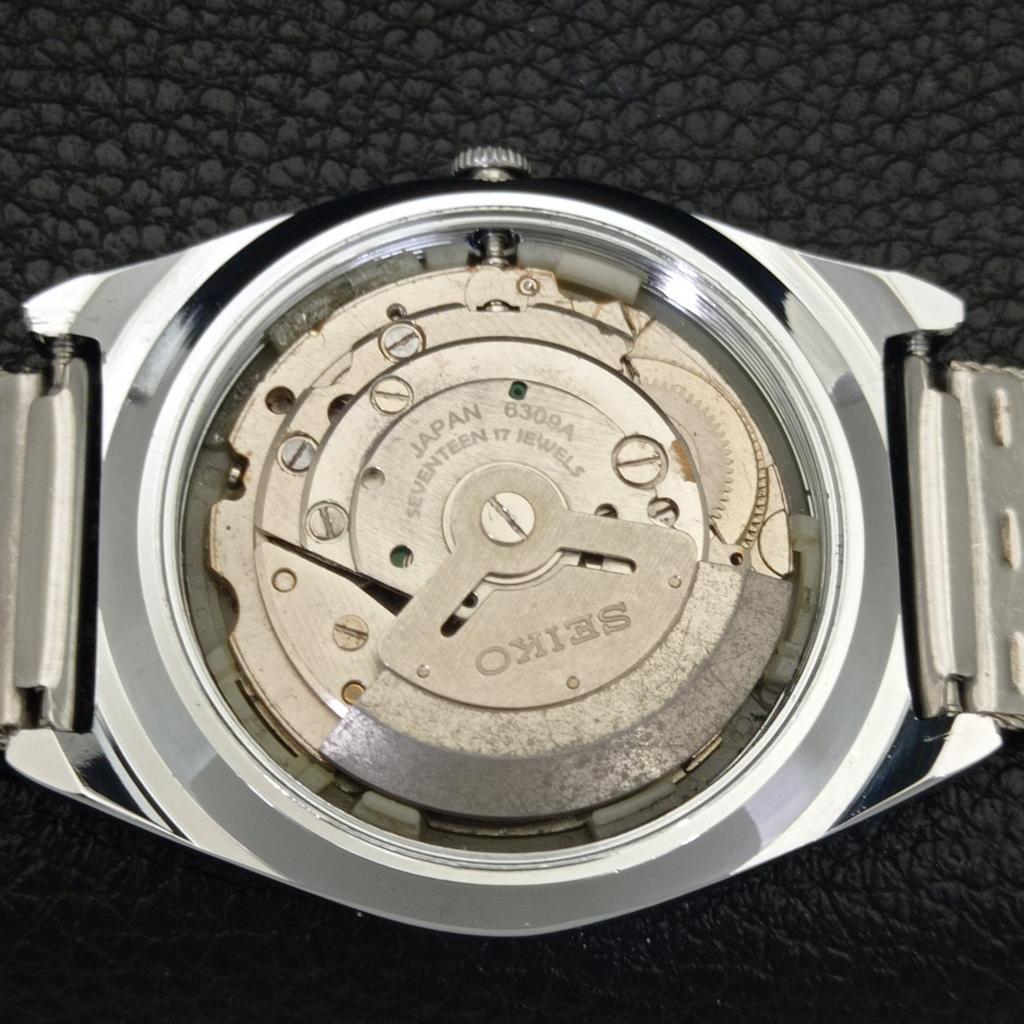 Seiko 5 АВТОМАТИЧЕСКИХ 6309A ВИНТАЖНЫХ ОТРЕМОНТИРОВАННЫХ ЯПОНСКИХ МУЖСКИХ ЗЕЛЕНЫХ ЧАСОВ a441746-1