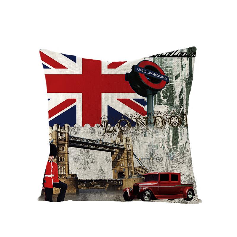 Nordic British Style Printed Throw Pillow Covers Polyester Sofa Cushion Cover For Home Use Living Room And Bedroom Headboard
