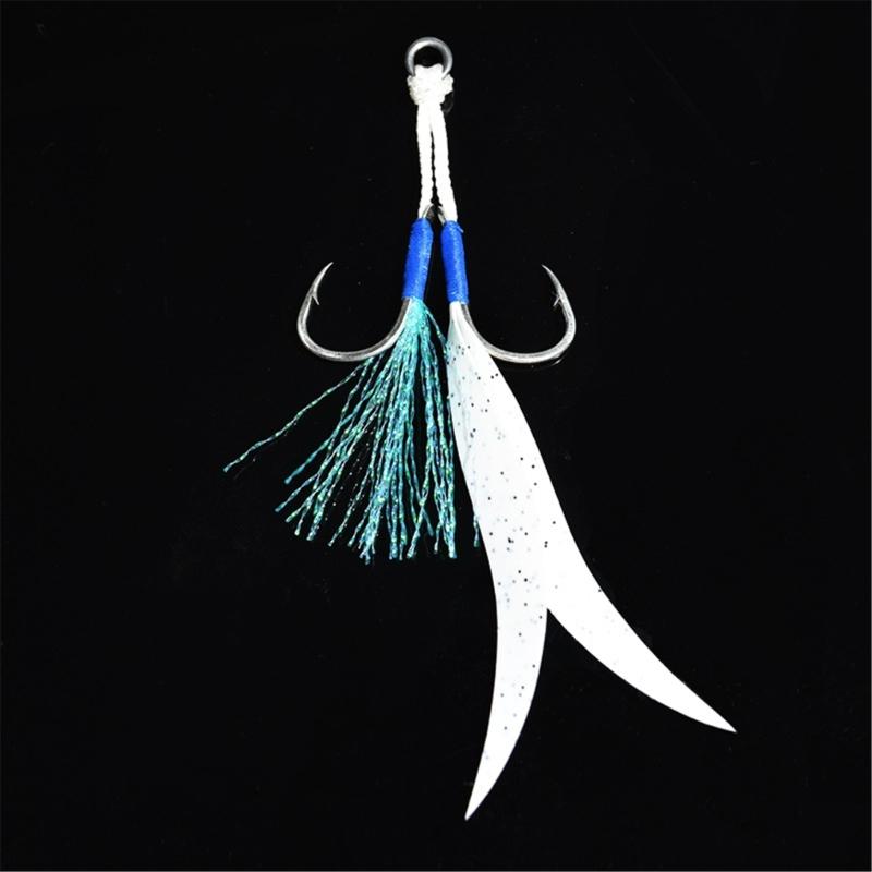 Двойной Assist Hook для вертикальной джиговой ловли, 10 шт. Крючки для джиггинга, Крючки-заменители для медленно тонущих джигов