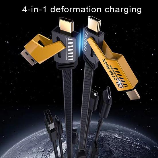 Кабель 4-в-1 для зарядки Type-C 8Pin 65 Вт USB 480 Мбит/с Быстрая зарядка Мобильный телефон Планшет 100/150/200 см