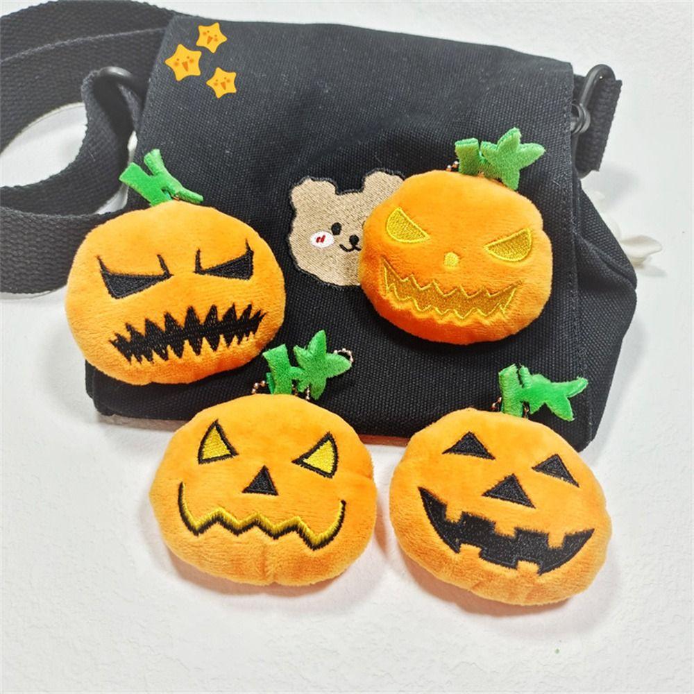 Plush Doll Pumpkin Keychain Vegetables Pumpkin Doll Keyring Halloween Bag Pendant Hanging Pendant