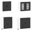 4 Piece Kitchen Cabinet Set Kalmar Black Wood Based Panel