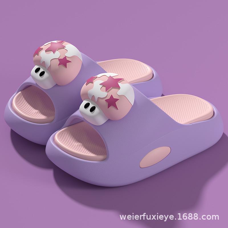 Children's summer cartoon slippers for boys and girls, odor-resistant, non-slip, soft-soled, cute baby indoor bathing sandals