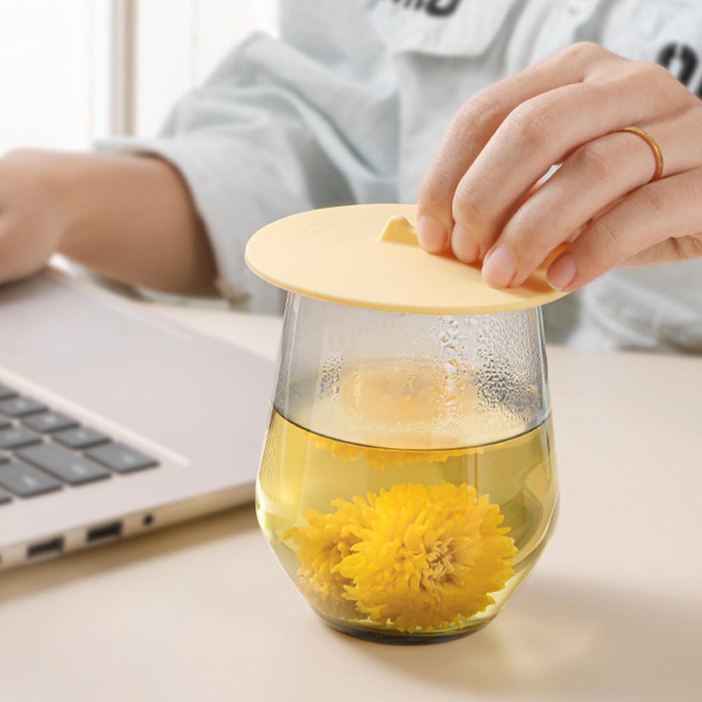 Silicone Cup Lids Flexible Mug Covers Hot Cup Lid Coffee Tea Coaster High-Temperature Resistant Coaster Dustproof Cup Lids