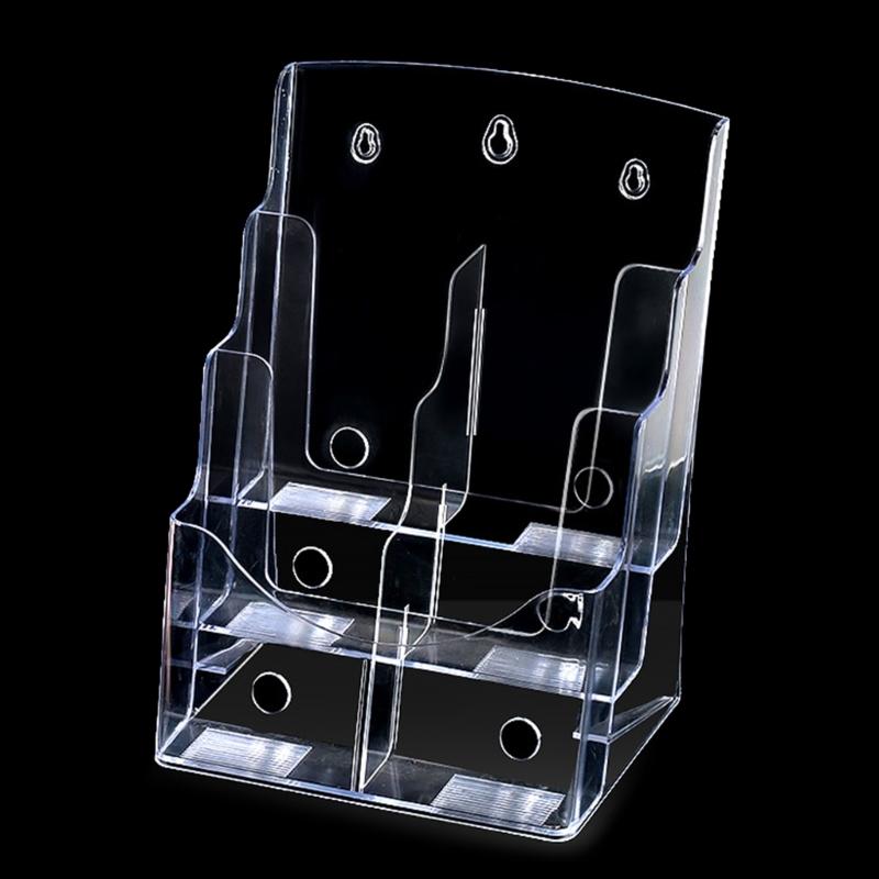 Acrylic Brochures Holder Clear Literature Organizers Stand, Brochures Pamphlets Display Stand for Wall Mount Countertop