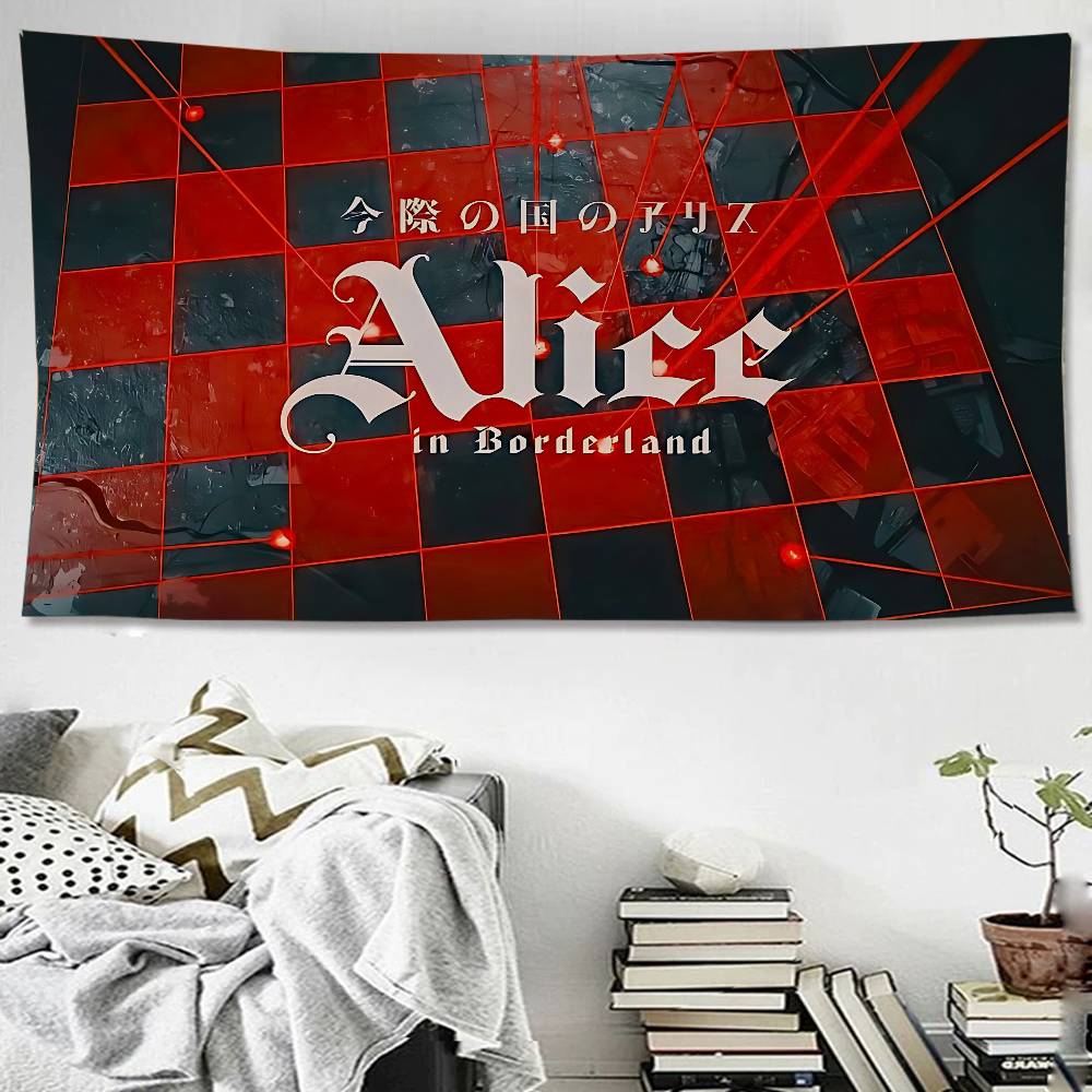 AAlice In BBorderland Tapestry Art Printing Japanese Wall Tapestry Anime Wall Hanging Home Decor