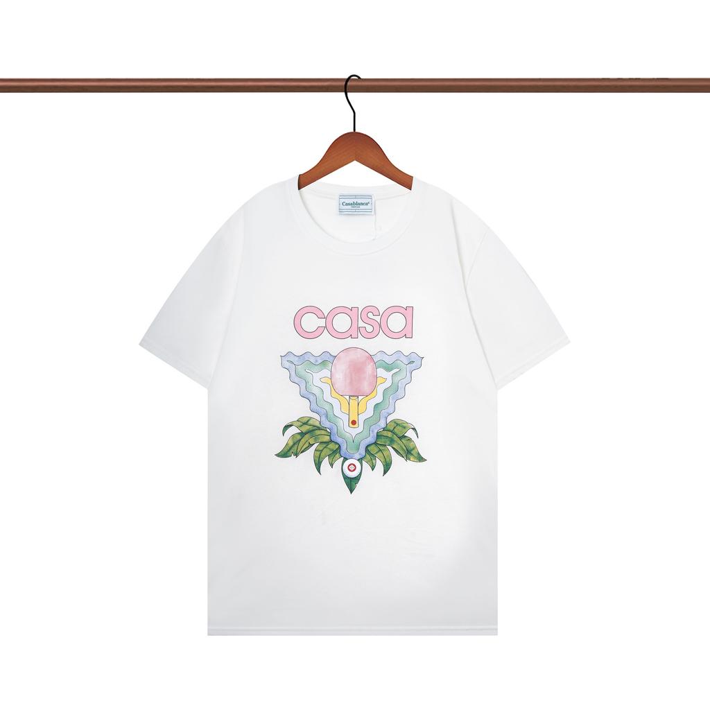 Casablanca 23 spring and summer new fantasy gate starry sky castle casa letter logo short-sleeved couple T-shirt