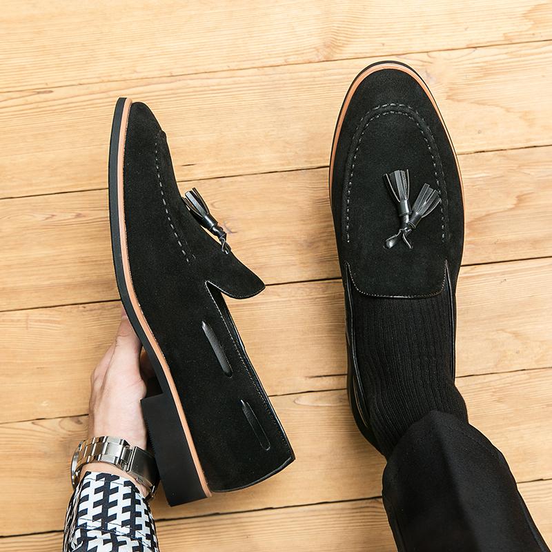 Fashion Men Shoes Casual Business Loafers Black Green Comfortable Lightweight Fashionable Matte Leather Shoes Social Shoes Sizes 38-46
