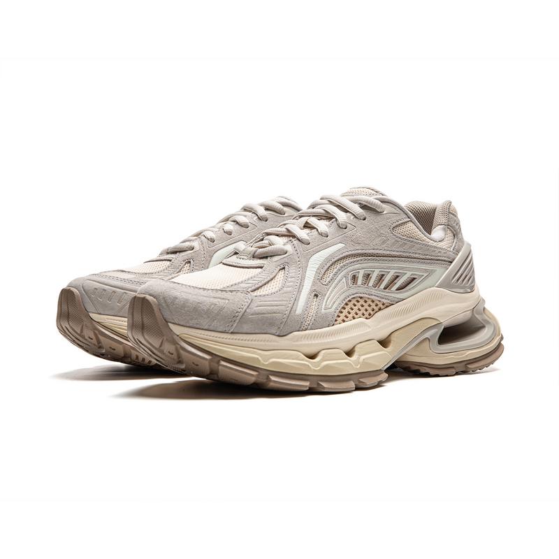 Li Ning Lijun BOW Trend Series универсальные повседневные туфли с низким верхом мужские повседневные туфли светло-серого цвета AZGU061-1