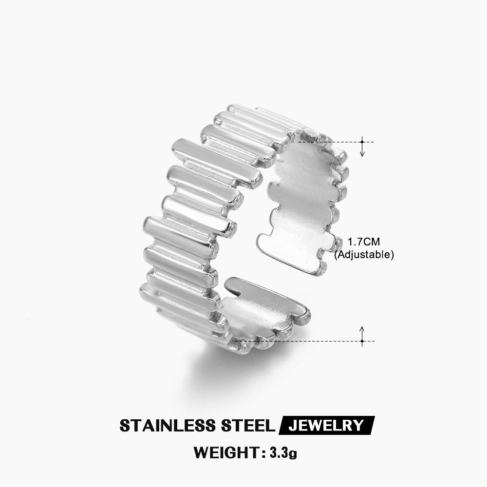 LATS Multiple Styles Stainless Steel Geometric Texture Wide Rings for Women Men Irregular Gold Wedding Ring Punk Jewelry