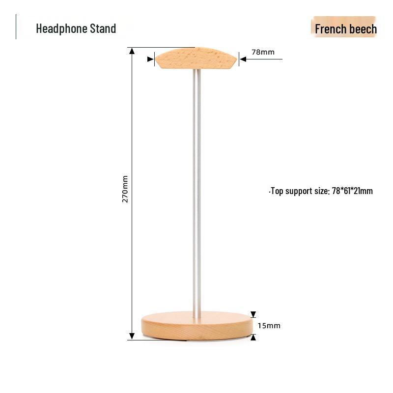 Прочная подставка для полноразмерных наушников из черного ореха - Простой деревянный держатель-дисплей
