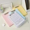 Writing Pad Memo Clip Board Test Paper Storage Box Candy Color A4 File Folder Clipboard Organizer Stationary School Supplies