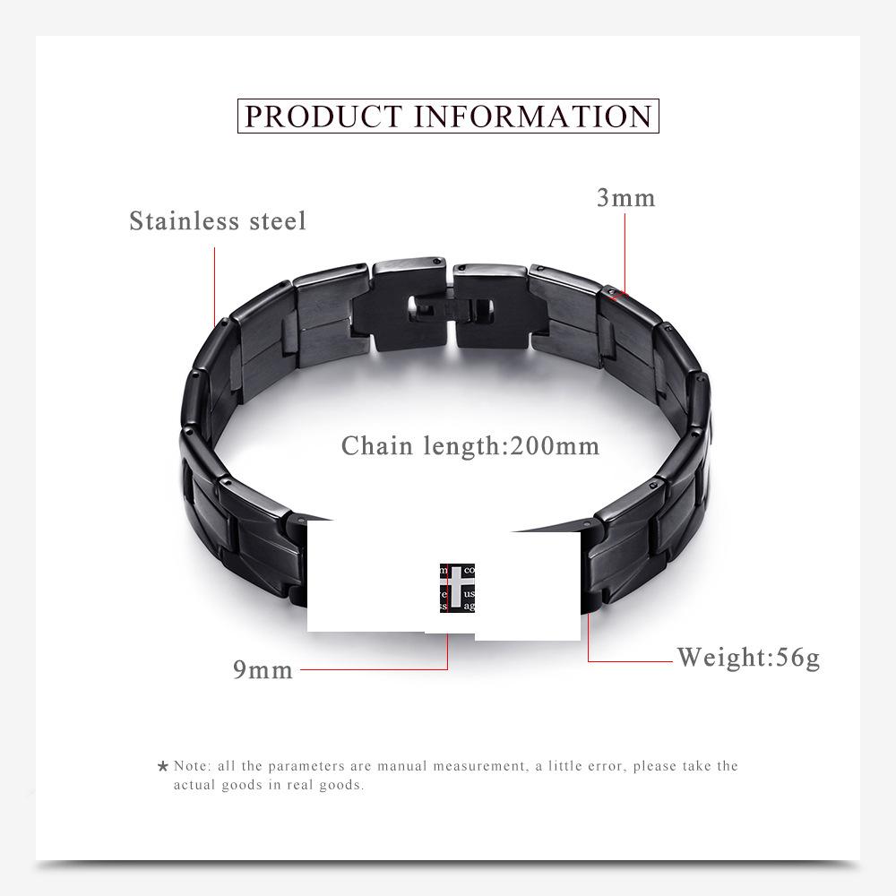 Простой браслет с геометрическим крестом, мужской браслет, черно-белая цепочка для часов, женская