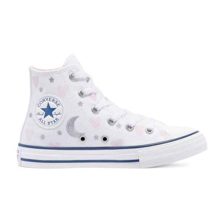 Converse Детские кроссовки Chuck Taylor All Star High GS My Wish Белый Розовый Серебристый 671094C