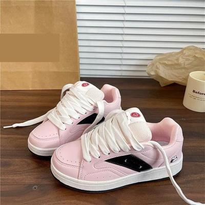 Нишевые кроссовки пудрового цвета с вишневым цветом, женские туфли, универсальные студенческие, для отдыха, спортивные, кеды, осенние новинки