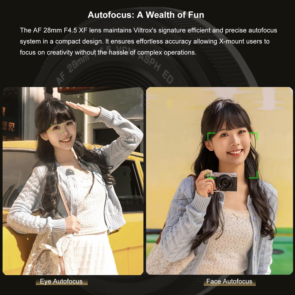 VILTROX 28mm XF Pancake Autofocus Prime Lens for Fujifilm F4.5 Full-Frame Wide-Angle X-Mount Cameras X-Pro2, X-Pro3, X-S10, X-T20, X-T30, XT30II,