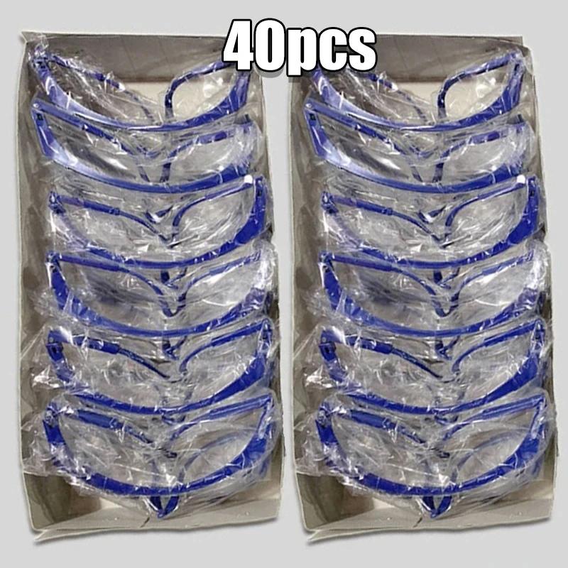 40PCS Splash-Resistant Safety Goggles High-Definition Work Goggles For Laboratory Use Windproof And Dustproof Cycling Gear