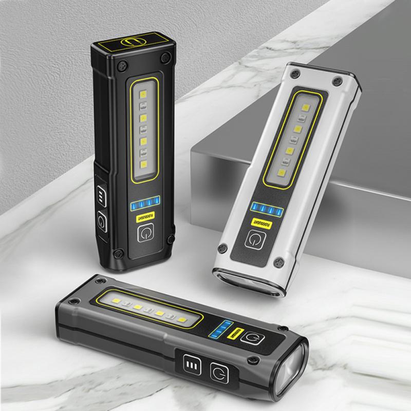 Мини-фонарик с двойным источником света Type-c, многофункциональный рабочий свет с быстрой зарядкой и магнитом