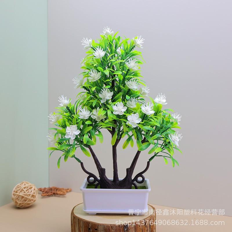 Artificial Rose Mini Potted Plant Decor Living Room Home Interior Plastic Floral Arrangement In Multiple Colors