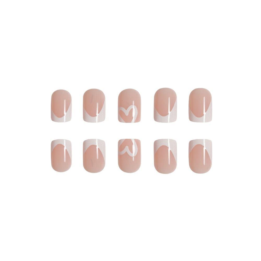 Накладные ногти с полным покрытием, французские типсы для ногтей, модные накладные ногти для женщин и девочек