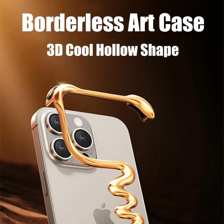 Роскошный безрамный металлический 3D чехол для телефона iPhone 14 15 16Pro Max 16Plus 15Pro алюминиевый сплав Track Shell Air Bag противоударный чехол