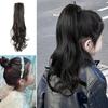 Накладной хвостик Декоративный универсальный естественный вид Средняя длина вьющиеся волосы Накладные длинные волосы