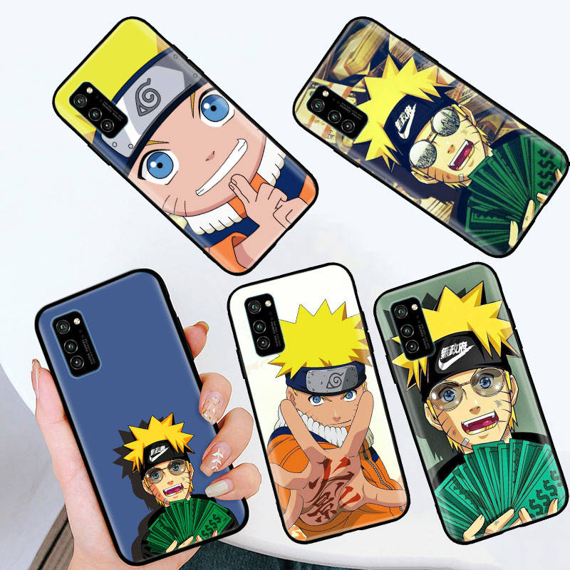 Черный чехол для Xiaomi Poco X6 X4 M5 M6 F5 F6 C65 C55 C50 C51 C40 Pro Redmi 14C A3X 13C 12C 11T 10A 9C Note 7 6 8A Plus W-72 Naruto