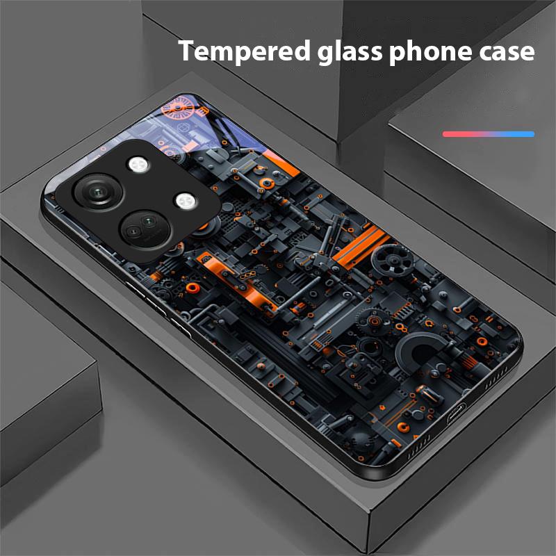 Схема расположения компонентов для OnePlus Nord 3 5 6T 7 Pro 8 12 10T Reno8 Lite 5G 10R Nord N30 Чехол для телефона из закаленного стекла с твердой оболочкой Черный