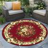 Luxury Flowers Area Rug Round Washable Non-Slip Large Carpet for Bedroom Room Office Farmhouse Stylish Outdoor Rug Home Decor