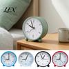 Metal Desk Clock Retro Alarm with Night Light, Silent Movement Non-Ticking Clock, Modern Round Table for Kids Students Battery Operated