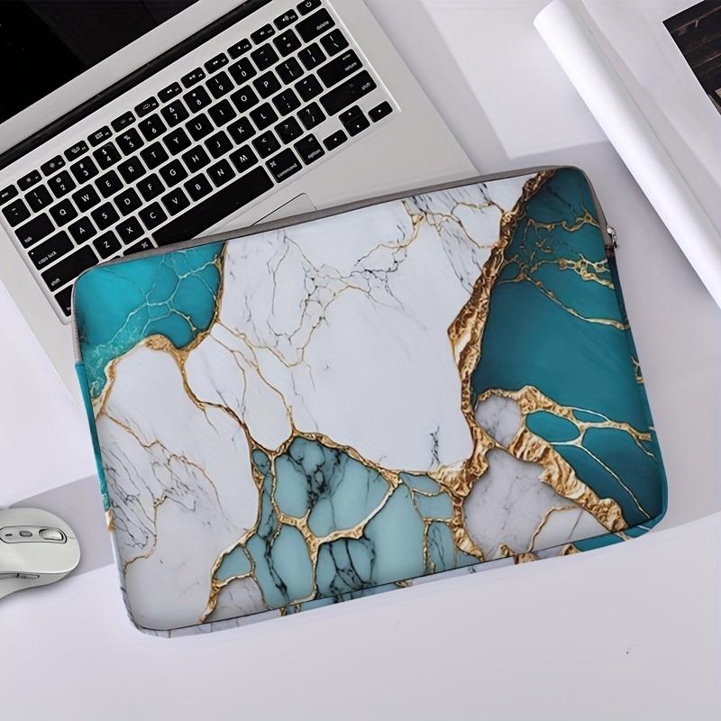 1-piece set, marble print pattern laptop bag, briefcase, suitable for 14 inch laptops, fixed laptop bag