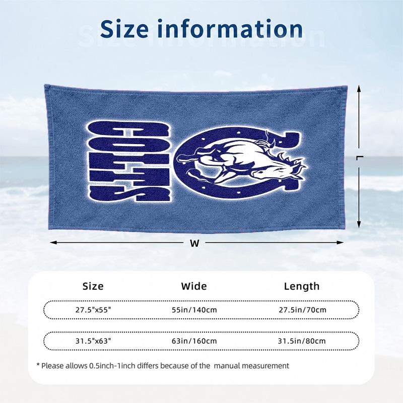 Indianapolis Colts Beach Towel Quick Dry Sand Free Lightweight Beach Towels for Travel Swimming Camping
