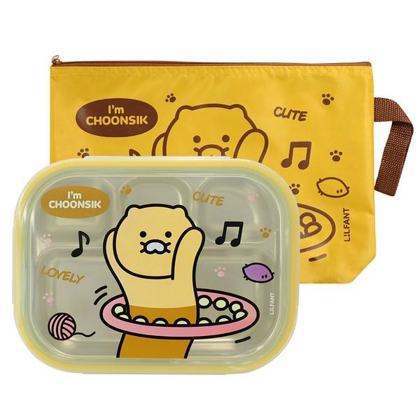 Lilpang Kakao Friends Infant Chunsik Набор для ланча из нержавеющей стали, разные цвета, тарелка с едой + сумка, 1 комплект, лучший персонаж Кореи