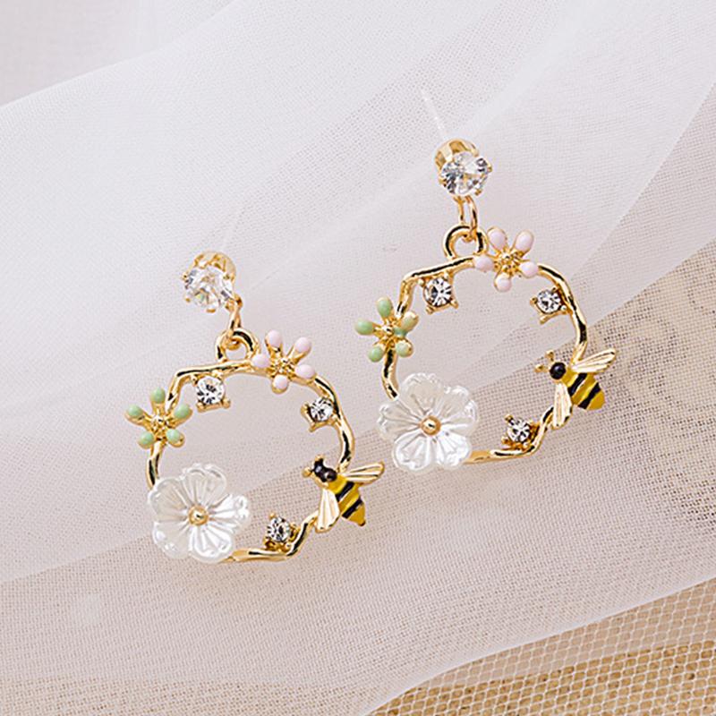 Korean Exquisite Flower Butterfly Earrings For Women Bling AAA Zircon Stud Earring Girl Wedding Party Sweet Jewelry Brincos