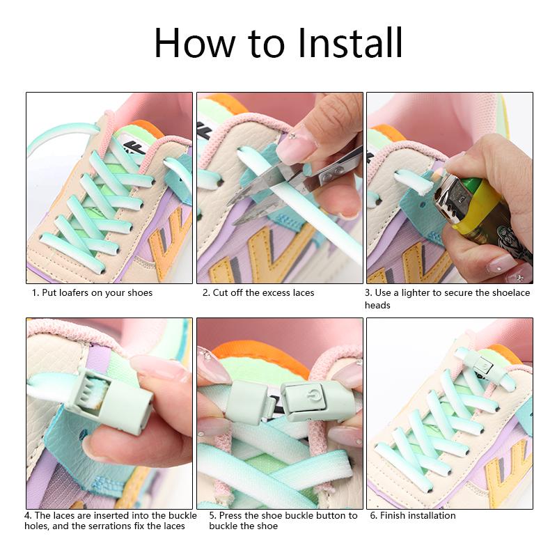 NO.8 11 Color Elastic Shoelaces Without Tie Flat Shoe Laces Men And Women Casual Shoes Lazy Shoelace Press The Metal Lock Unisex