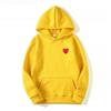 Womens Plus Size Hooded Sweatshirt Fleece Lined Heart Print Casual Sportswear Couples Winter