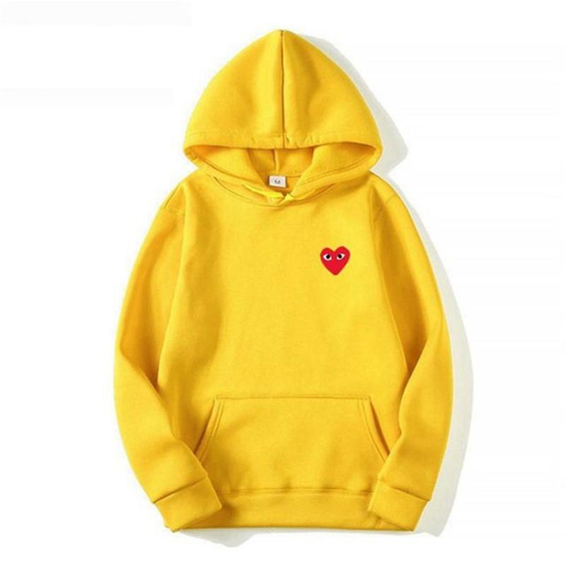 Womens Plus Size Hooded Sweatshirt Fleece Lined Heart Print Casual Sportswear Couples Winter