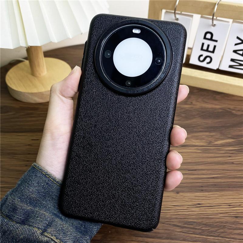 Для Huawei Mate 60 Pro Plus RS Ultimate прочный металлический чехол с большой дыркой в оправе объектива Litchi Grain PC, защитный чехол от отпечатков пальцев, задняя крышка-оболочка