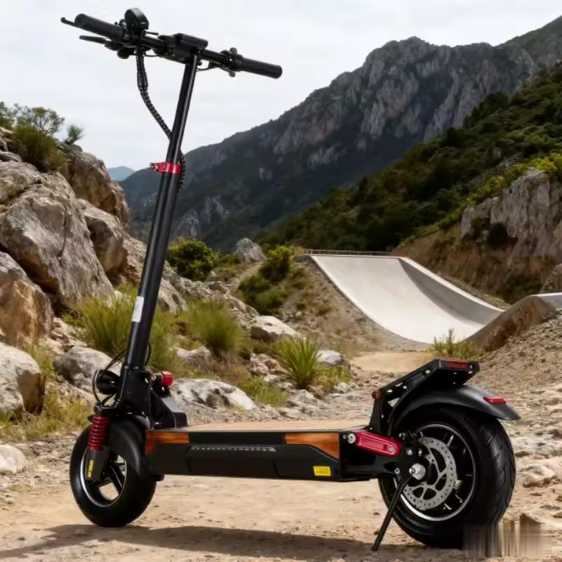 L12 Adult Foldable Off Road E Scooter 500W 48V 16Ah 50kmh 45 to 50KM Range 35 Degree Climb Dual Disc Brake EU Waterproof Stock