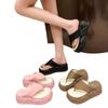 Модные женские роскошные тапочки 6-8 см, увеличивающие рост, сандалии для милых девушек, массивные сандалии с открытым носком, пляжные шлепанцы zhuoya31502