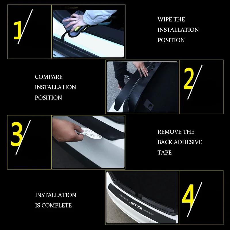 W1471PC Car Sill Threshold Film Rear Door Bumper Protector Pad for Volkswagen VW Jetta 4 5 6 7 Polo Tcross Golf Passat R Line Tiguan RTHF1